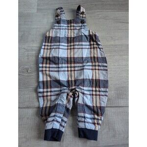Janie and Jack 3-6 Months Plaid Overalls Blue Button Boys Boy Spring Easter